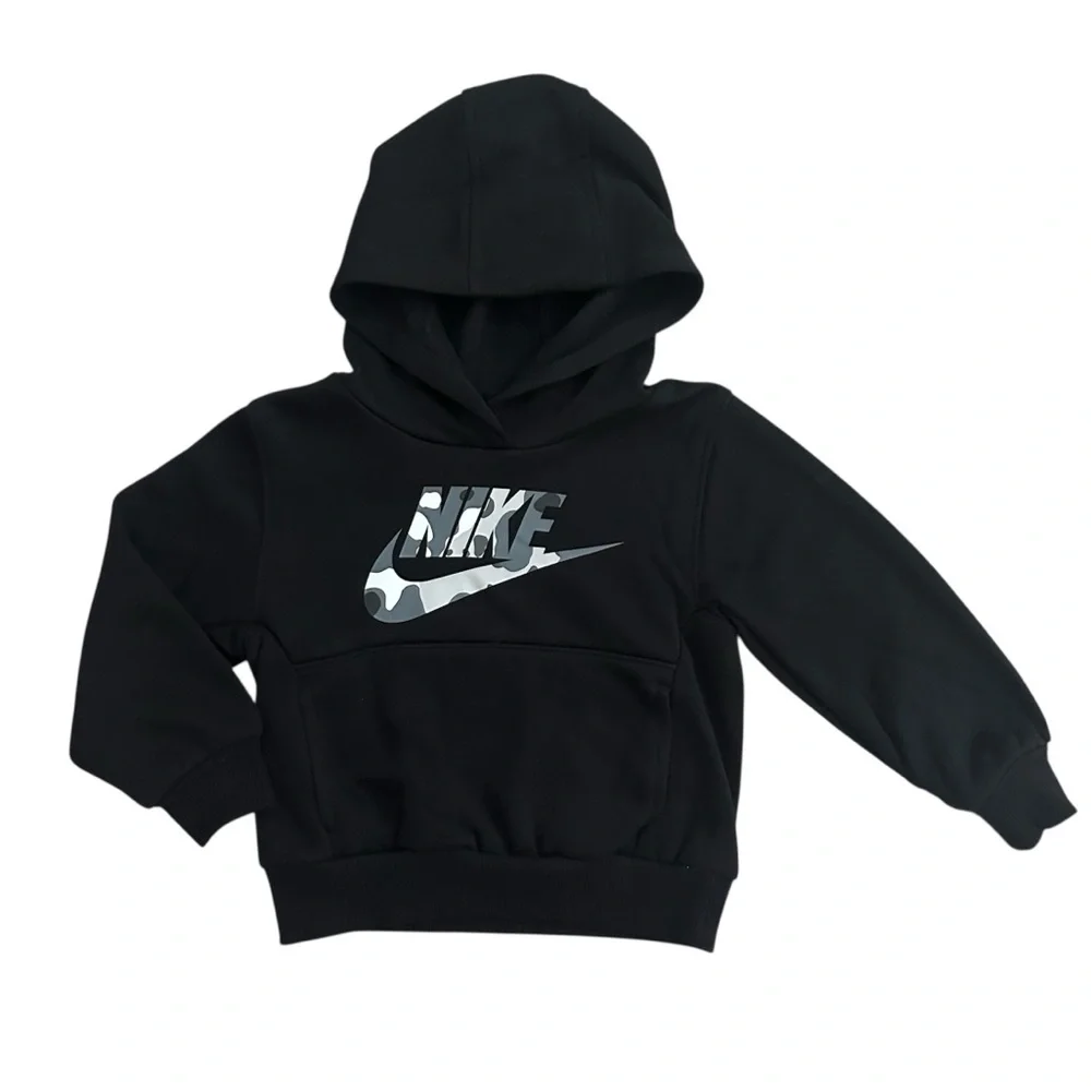 Nike Boys Camo Logo Hooded Sweatshirt & Jogger Pants 2PC Set Black Boys 2T NWT - Picture 2 of 5
